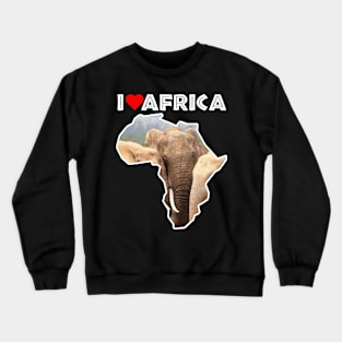 I Love Africa Elephant Family Crewneck Sweatshirt